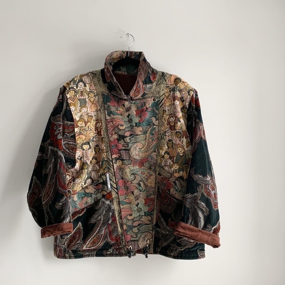 Vintage Village Factory Velour Coat. - Picture 5 of 10